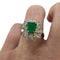 Bague 50 Bague design rétro en or blanc avec diamants et émeraudes 58 Facettes Q264B