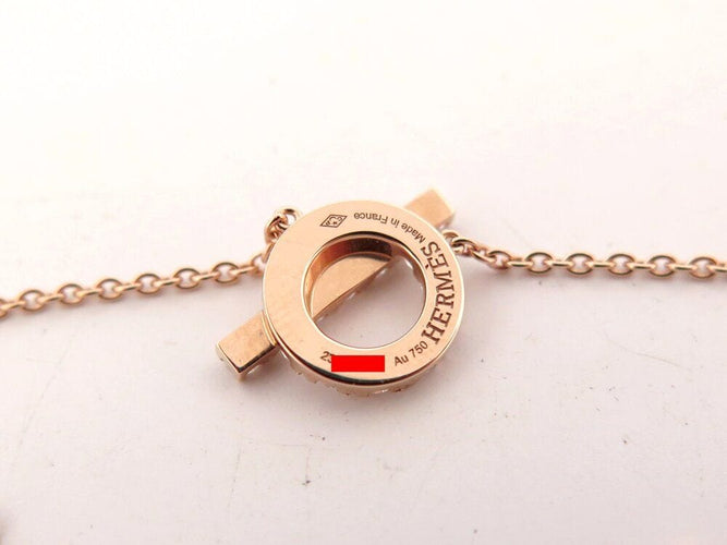 Collier collier HERMES pendentif finesse h219315b 00 39-41 or rose 18k 17 diamants 58 Facettes 266326