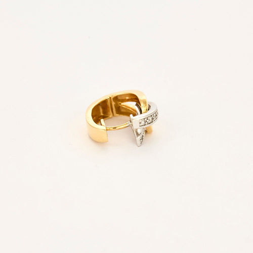 Boucles d'oreilles GUY LAROCHE - Boucles d'oreilles or jaune et blanc, diamants 58 Facettes 250081