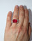 Bague 53.5 Bague Tank Or Jaune Et Platine, Saphir rose Verneuil Et Diamants 58 Facettes 581