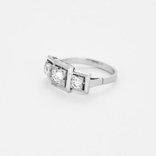 Bague 57.5 Bague or gris et diamants 58 Facettes 250139