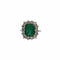 Bague 53.5 Bague or blanc, émeraude et diamants 58 Facettes