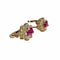 Boucles d'oreilles BOUCLES D'OREILLES ROSETTE EN OR CONTEMPORAINES 18 ct avec DIAMANTS et CENTRE RUBIS 58 Facettes Q245A