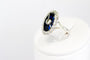 Bague 51 Bague Art Déco or blanc, diamants, saphirs 58 Facettes 250137