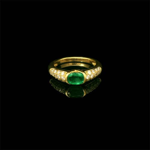Bague 53 Bague vintage émeraude et diamant 58 Facettes