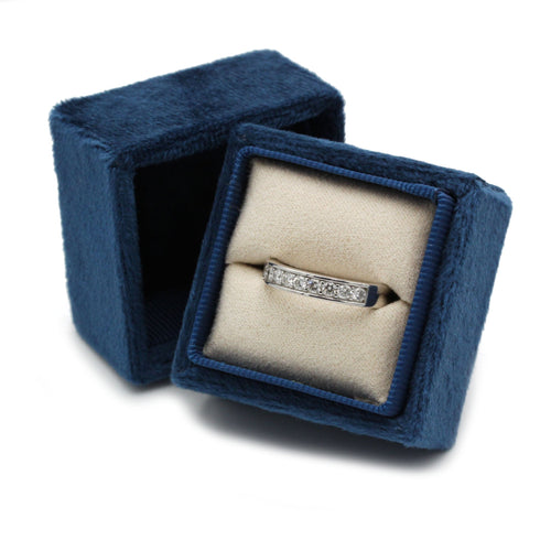 Bague 55 Demi alliance - Or blanc et diamants 58 Facettes 1084