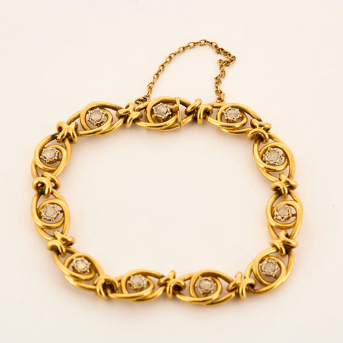 Bracelet Bracelet ancien en or jaune et diamants 58 Facettes