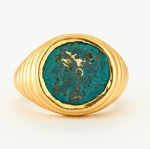Bague 50,5 BULGARI - MONETE - Rare bague en or jaune et pièce de monnaie antique 58 Facettes 58FC12