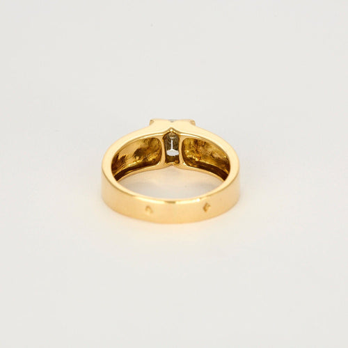 Bague solitaire or jaune et diamant
