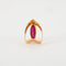 Bague 47.5 Bague Or Jaune & Pierre Rouge 58 Facettes