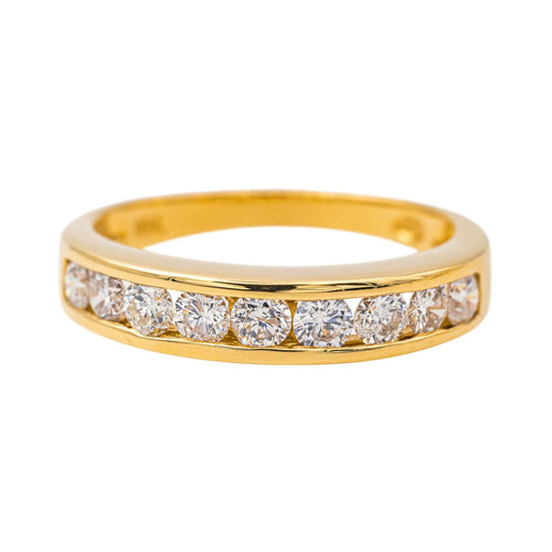 Bague 54 Bague  Demi alliance  Or jaune Diamant 58 Facettes 4084160CN