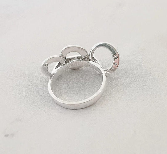 Bague 54 Bague Diamants Or Blanc 18 K 58 Facettes AA 1447