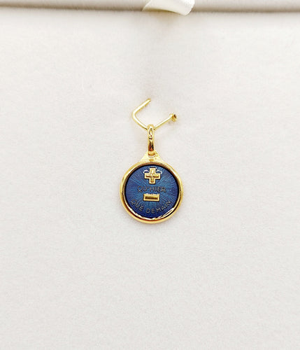 Pendentif AUGIS - Pendentif médaille d'amour or jaune  - L'Élégante Bleue Foncée 58 Facettes J10794X000
