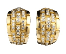 Boucles d'oreilles Boucles d'oreilles Panthère Cartier en or jaune et diamants 58 Facettes C15
