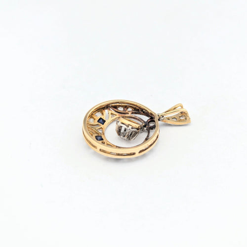 Pendentif Pendentif en or jaune diamants et saphirs 58 Facettes 31489