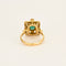 Bague or jaune, émeraude et diamants