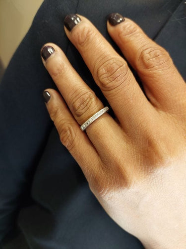 Bague 50 Bague moderne or blanc 58 Facettes 085561