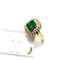 Bague Bague en or jaune ornée d'une grande émeraude naturelle et de diamants 58 Facettes 50418