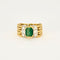 Bague Bague maille graine de riz en or jaune, diamants et émeraude 58 Facettes LP774
