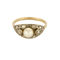 Bague en or de deux couleurs, perles et diamants taillés en rose.