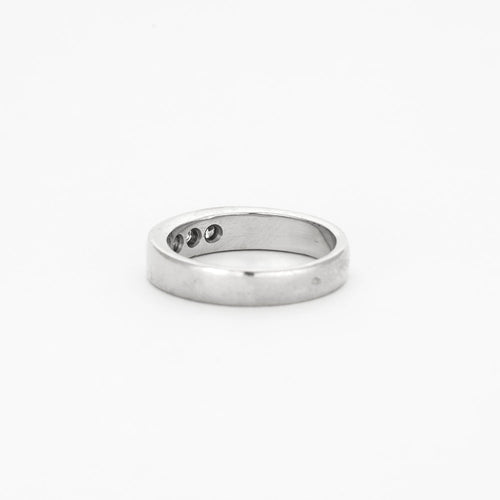 Bague 54 Bague jonc or gris avec diamants 58 Facettes GU43