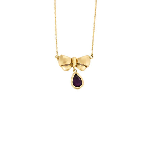 Collier en or jaune et améthyste