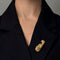 Broche Gay Frères- Elégante broche panthère en or jaune, émail et rubis 58 Facettes SQU3595X2