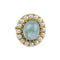 Bague 53.5 Bague vintage extravagante en or 585, ornée d'aigue-marine et de perles 58 Facettes 1996