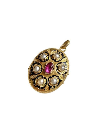 Pendentif Médaillon porte-photo en or jaune 58 Facettes