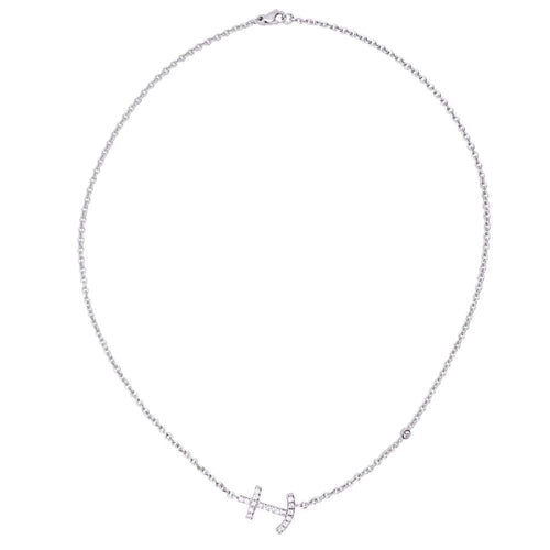 Collier Collier or blanc et diamants. 58 Facettes 33429