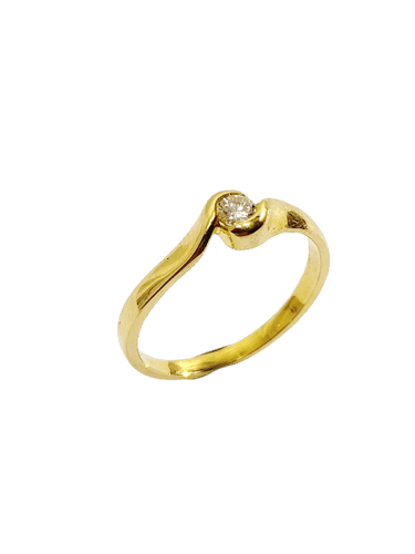 Bague 54 Bague Solitaire Or Jaune Diamant 0.13ct 58 Facettes 3097/1