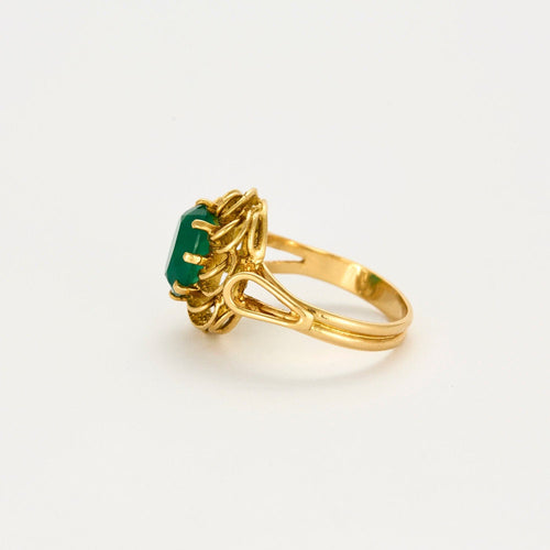 Bague 55.5 Bague or jaune émeraude 58 Facettes LP977/15