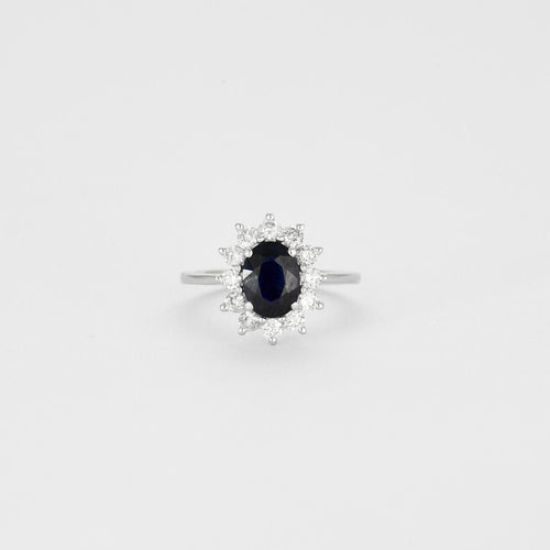 Bague Bague or blanc saphir et diamants 58 Facettes