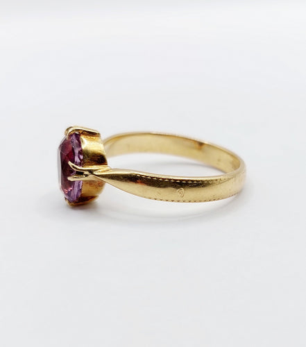 Bague 53.5 Bague cocktail art deco or jaune 18k ornée d'une améthyste 2,12 carats en sertis griffes 58 Facettes A04967