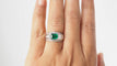 Bague 55.5 Bague jonc en or blanc émeraude et diamants 58 Facettes 31937