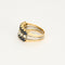Bague 56 Bague or jaune et gris, saphir et diamants 58 Facettes CHOL0944