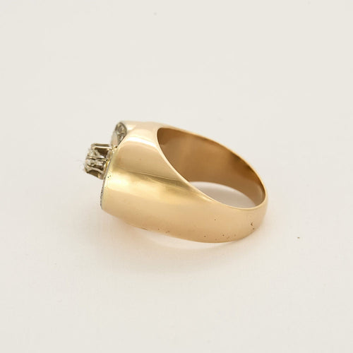 Bague Bague en or jaune, blanc et diamants 58 Facettes CLA07072