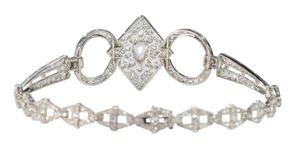 Collier Glamour des Années folles : Collier et coiffe vintage Art déco en diamants pour chien 58 Facettes 23023-0064