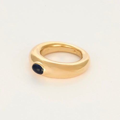 Chaumet Vintage - Bague jonc en or jaune et cabochon de saphir