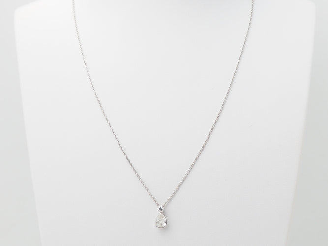 Collier Collier pendentif diamant poire 0,45ct en or blanc 58 Facettes 33409