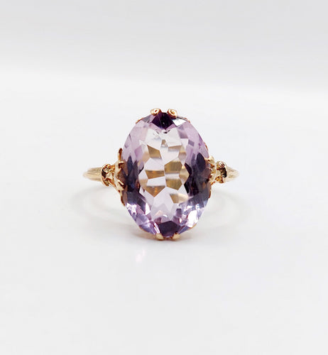 Bague 60 Bague cocktail or rose améthyste (circa 1900) 58 Facettes A05941