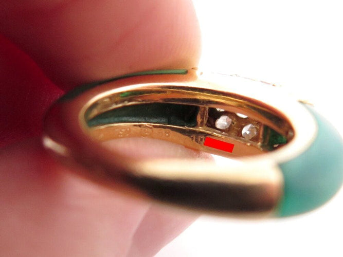 Bague 45 bague VAN CLEEF & ARPELS philippine t45 or jaune 18k chrysoprase & diamants 58 Facettes 267351