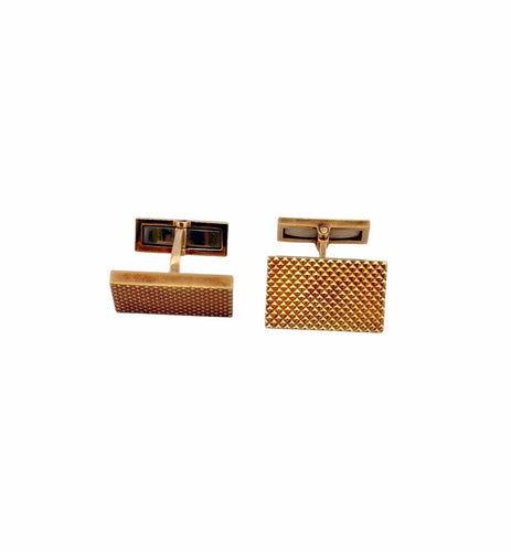 Boutons de manchette Boutons de manchettes vintage en or jaune 18 carats 58 Facettes