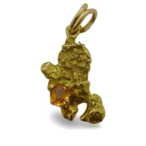 Pendentif Pendentif or jaune et grenat mandarin 58 Facettes 00013601