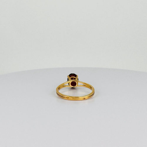 Bague Bague solitaire en or jaune, grenat 3 carats 58 Facettes 2508017