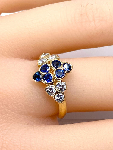 Bague 51 Mauboussin - Bague en or jaune 18 carats et saphirs et diamants 58 Facettes AB670