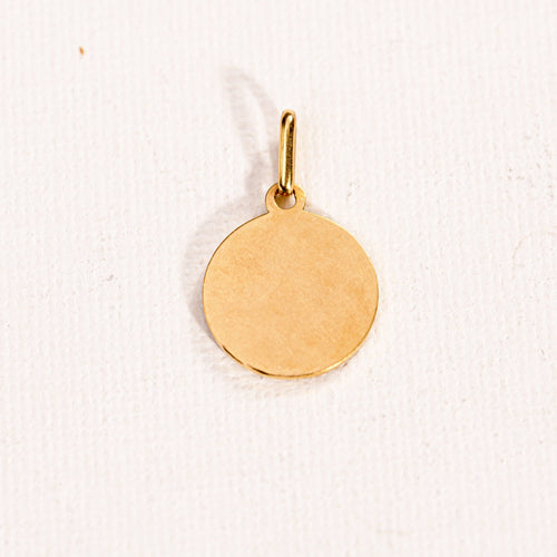 Pendentif AUGIS-Médaille d'amour ronde Plus qu'hier Moins que demain 58 Facettes LMB-280
