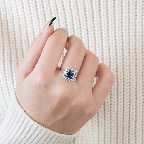 Bague Bague Marguerite Saphir Diamants 58 Facettes