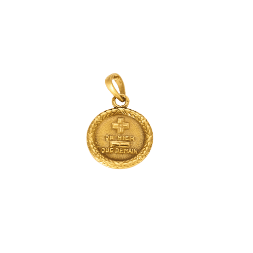 Pendentif AUGIS - Pendentif ancien médaille d’amour en or jaune 750 58 Facettes LP900/BET