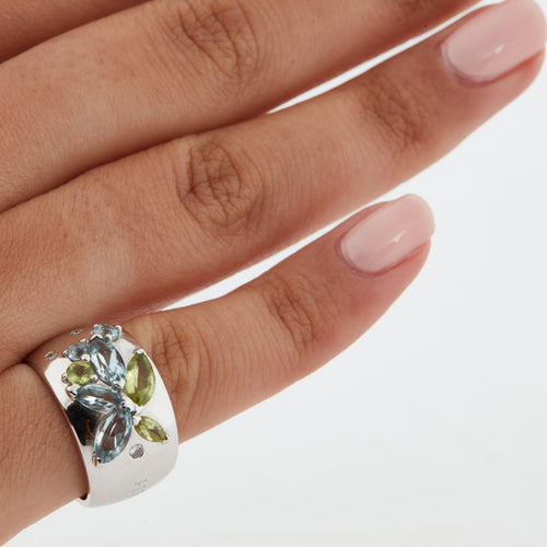 Bague 51 Bague or blanc Maison Feraud - aigue-marine et diamants 58 Facettes RÉF 6198/10